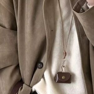 New Mini Leather Coin Purse Necklace • Brown • Bag Necklace • NWOT